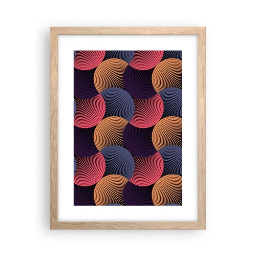 Affiche dans un chêne clair - Poster - Dans un rythme circulaire - 30x40 cm