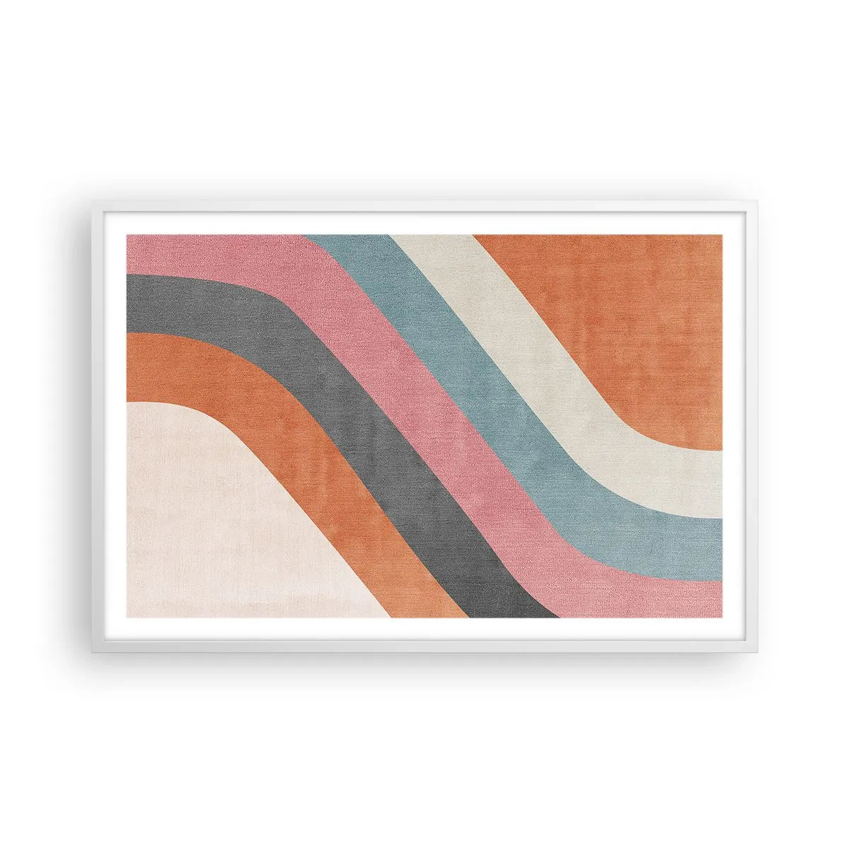 Affiche dans un cadre blanc - Poster - Composition diagonale – mouvement - 91x61 cm