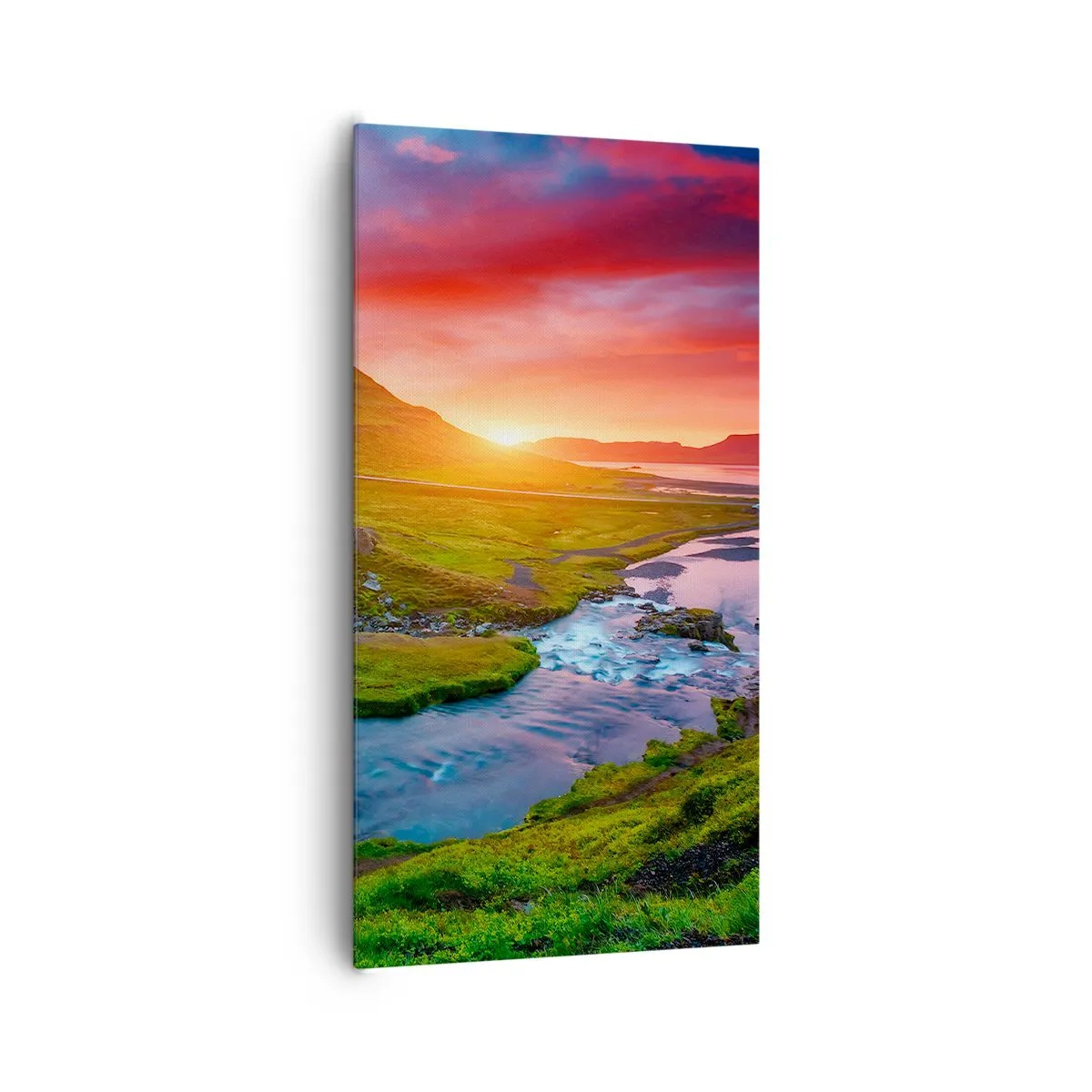 Impression sur toile - Image sur toile - Islande - feu et eau - 65x120 cm