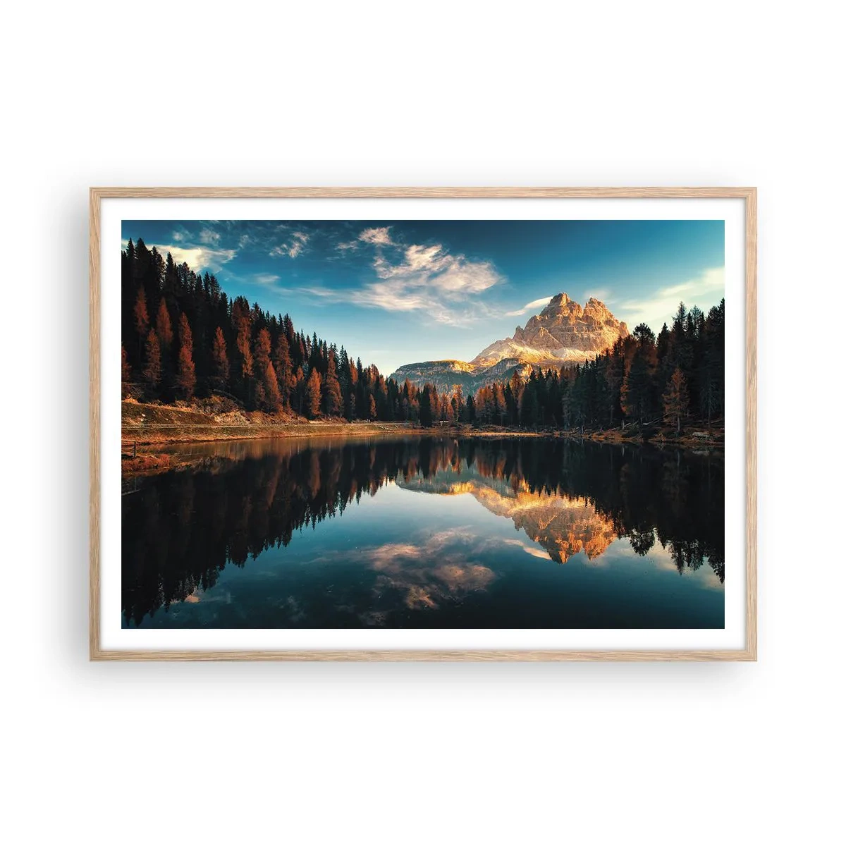 Affiche dans un chêne clair - Poster - Double paysage - 100x70 cm