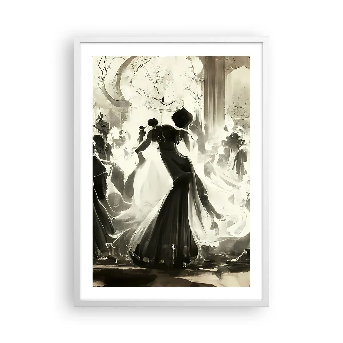 Affiche dans un cadre blanc - Poster - La grande mascarade - 50x70 cm