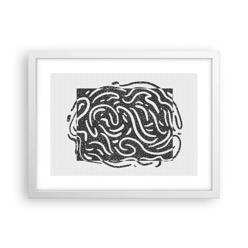 Affiche dans un cadre blanc - Poster - Abstraction : la danse de la joie - 40x30 cm