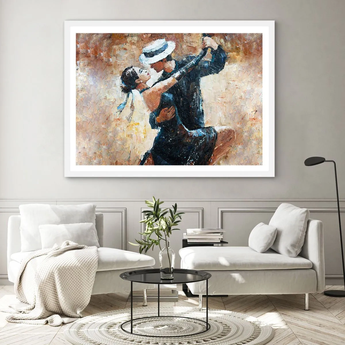 Affiche dans un cadre blanc - Poster - À la Rudolf Valentino - 70x50 cm