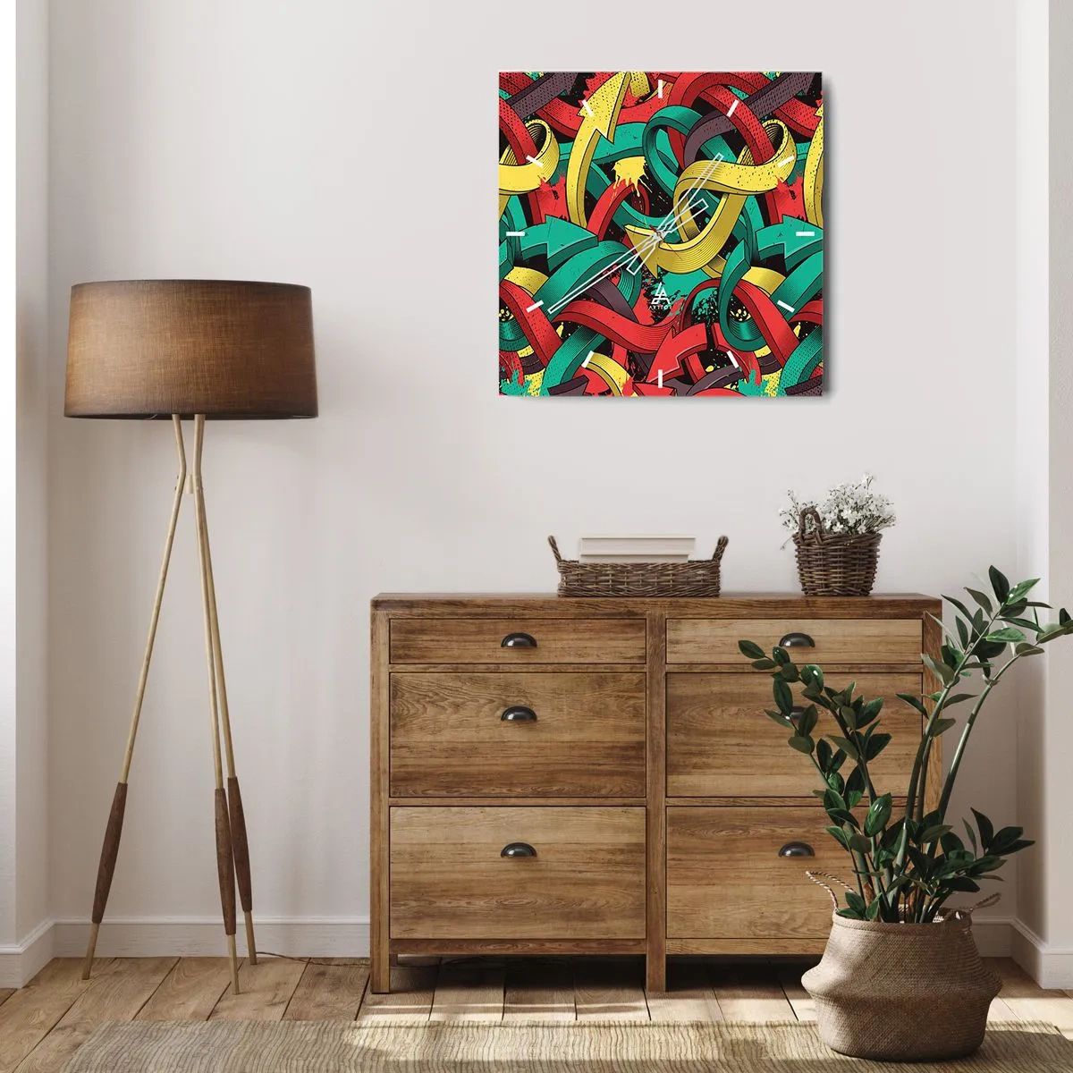Horloge murale - Pendule murale - Quel chemin vers le but ? - 40x40 cm