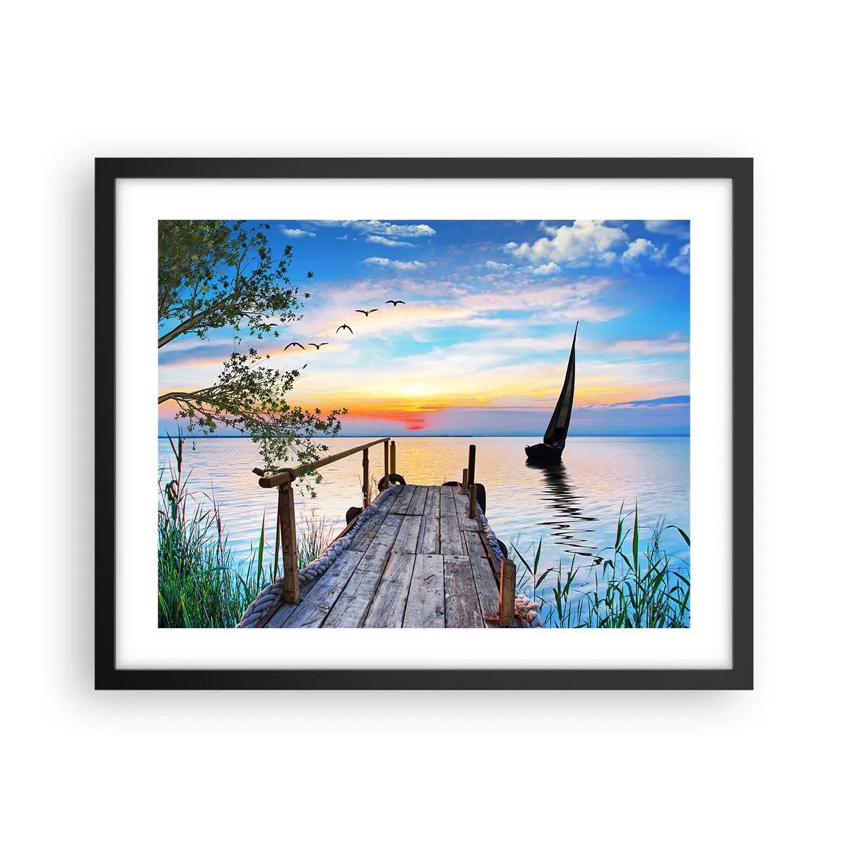 Affiche dans un cadre noir - Poster - Bonsoir! - 50x40 cm