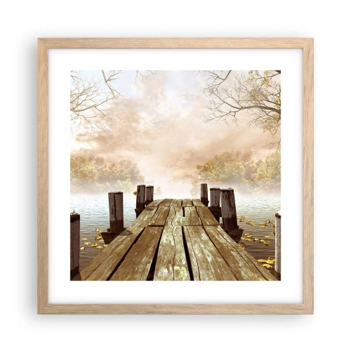 Affiche dans un chêne clair - Poster - La douce tristesse de l'automne - 40x40 cm