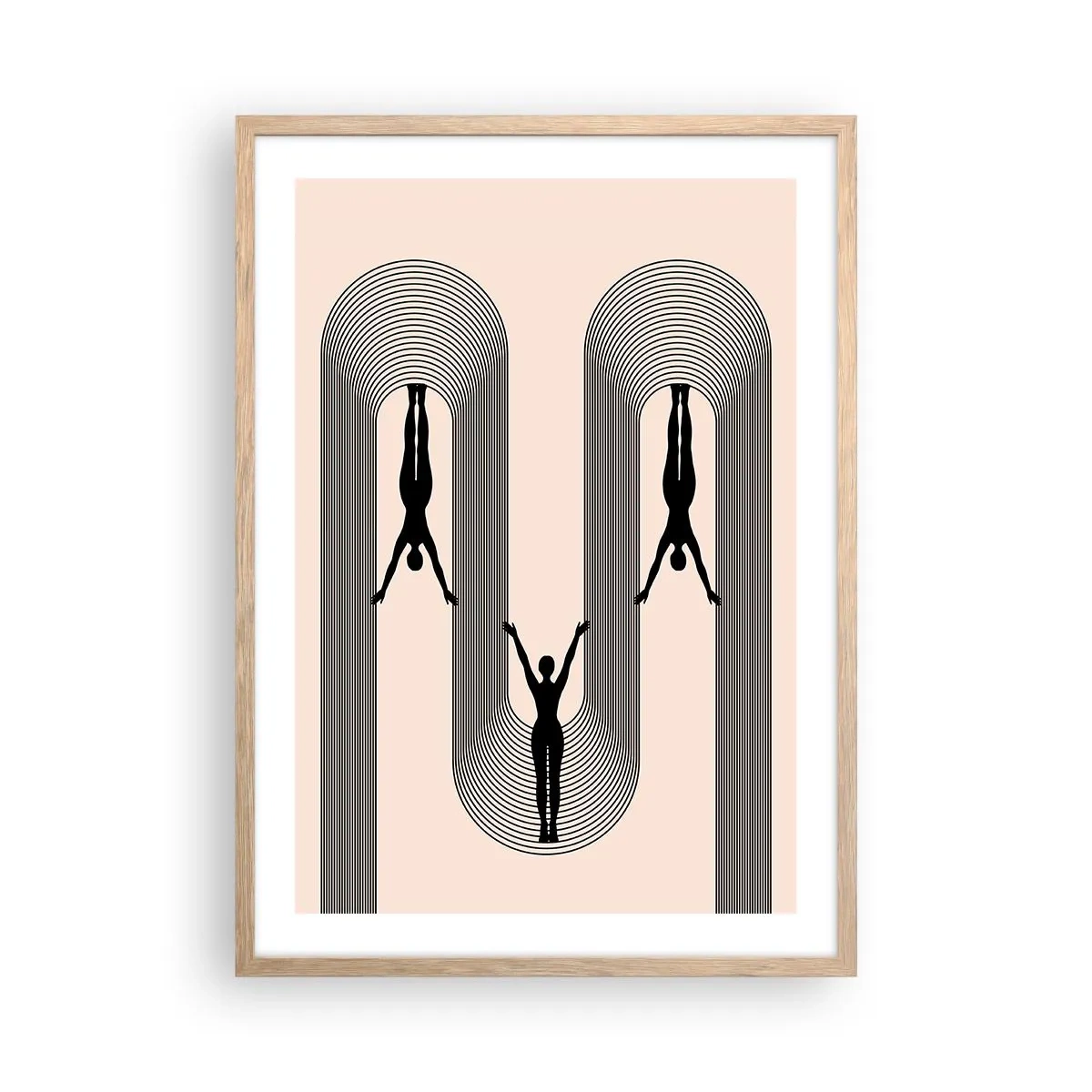 Affiche dans un chêne clair - Poster - Les jambes en l’air - 50x70 cm