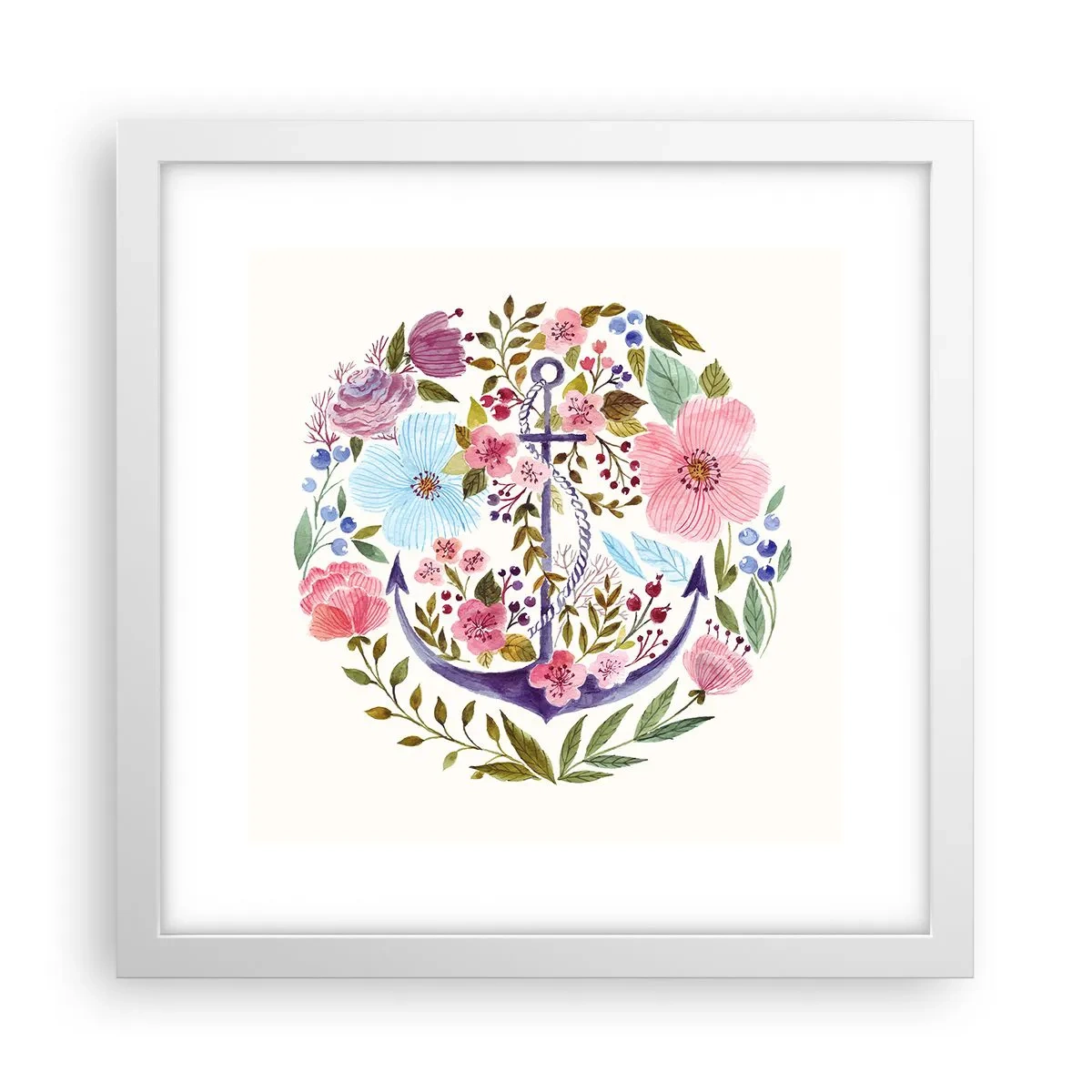 Affiche dans un cadre blanc - Poster - Le beau rêve du marin - 30x30 cm