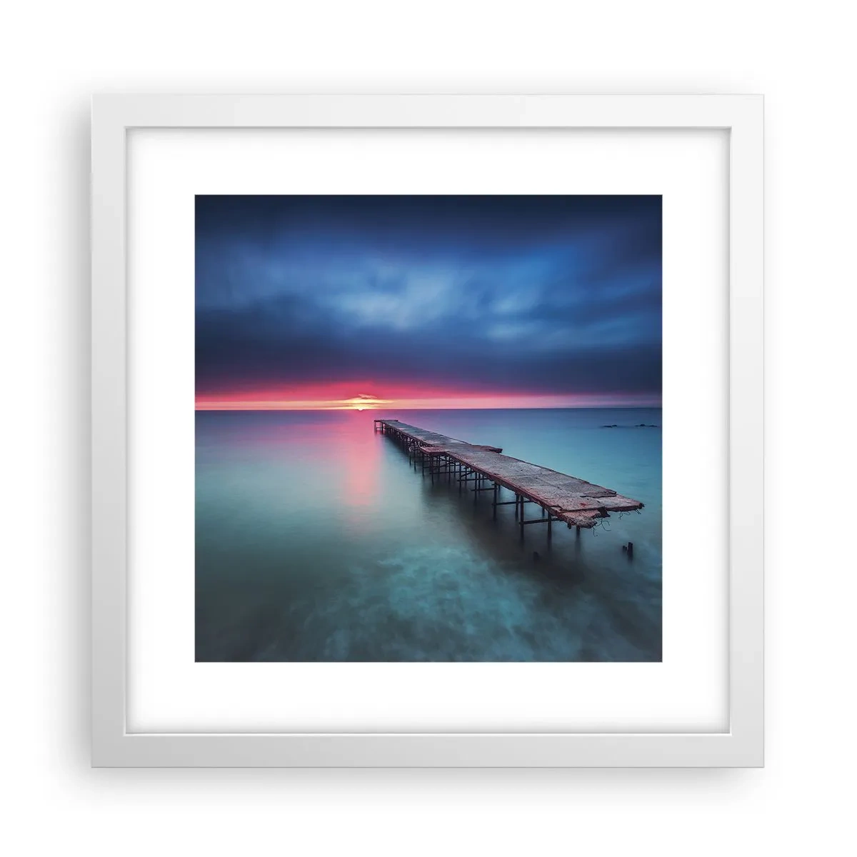 Affiche dans un cadre blanc - Poster - Entre le ciel et la terre - 30x30 cm