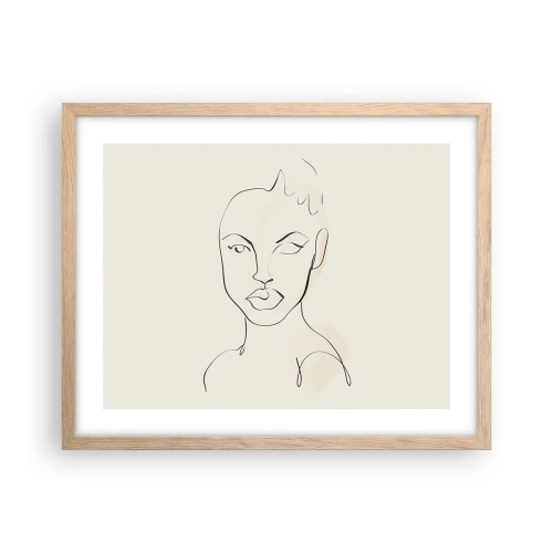 Affiche dans un chêne clair - Poster - Esquisse de la sensualité - 50x40 cm