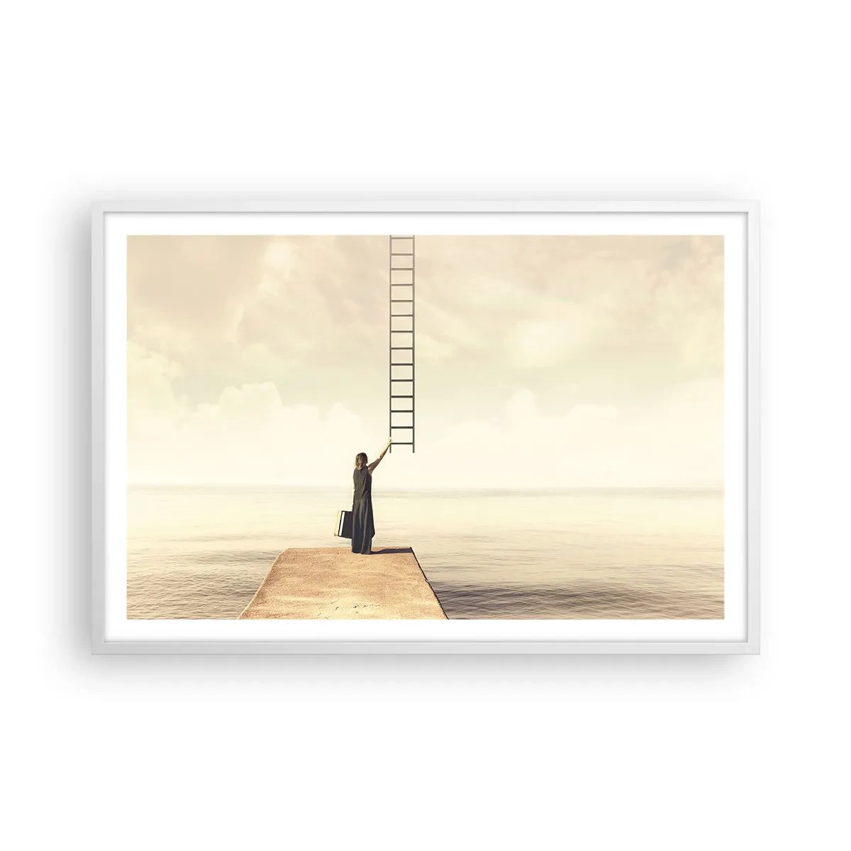 Affiche dans un cadre blanc - Poster - Voyage magique - 91x61 cm