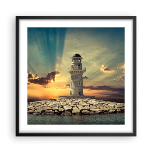 Affiche dans un cadre noir - Poster - Lumière - Bonté - Beauté - 50x50 cm