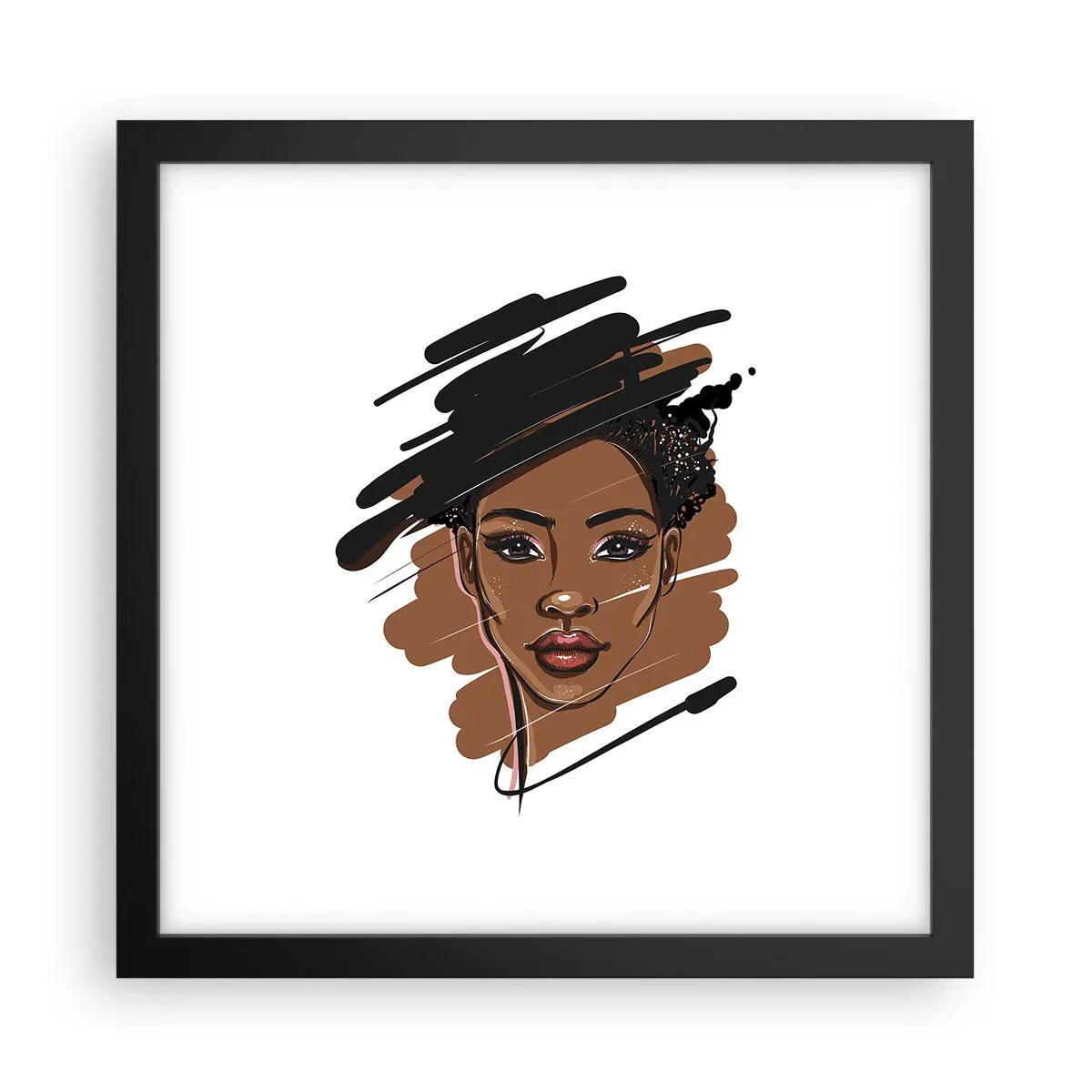 Affiche dans un cadre noir - Poster - Doux comme le chocolat - 30x30 cm