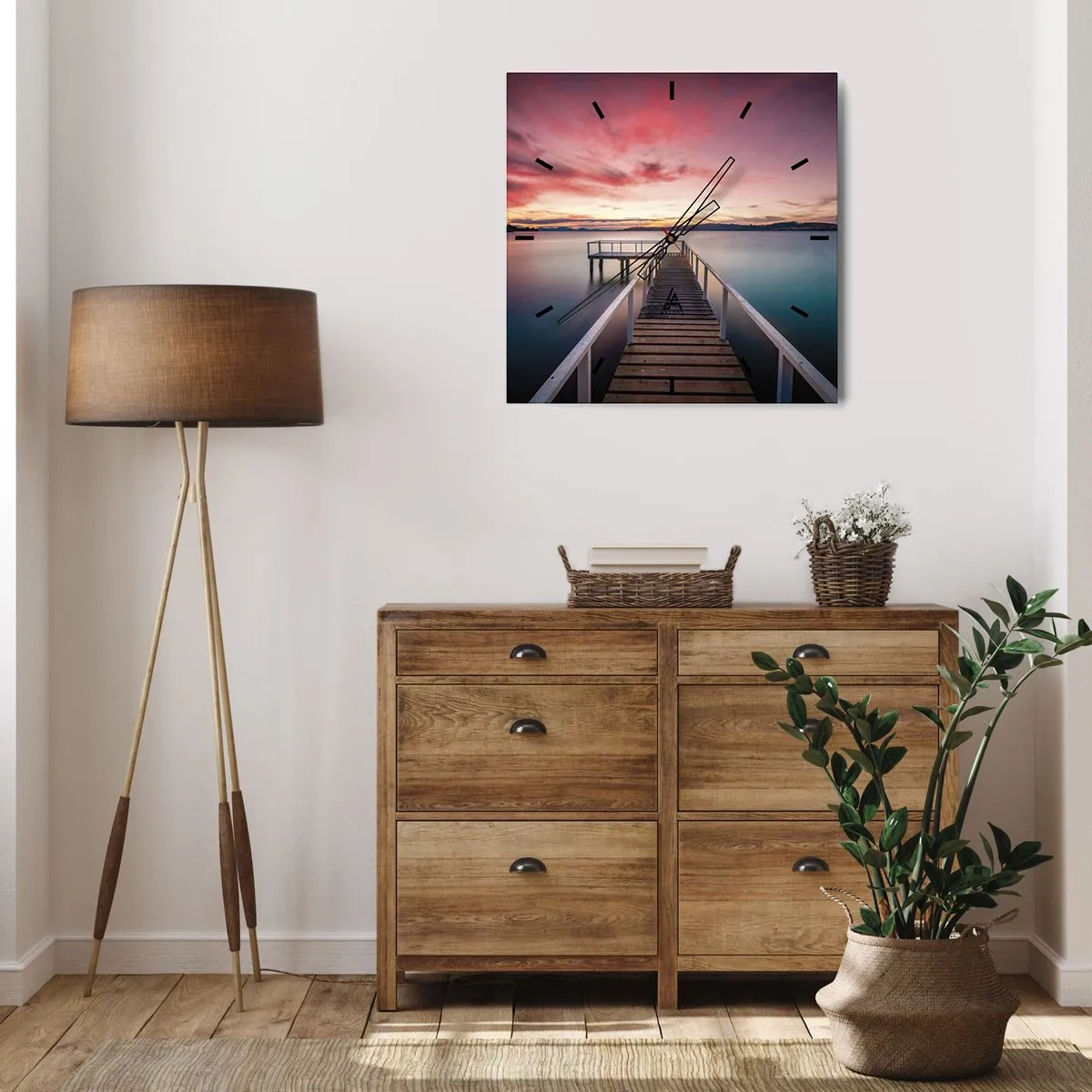 Horloge murale - Pendule murale - La douce flamme du soir - 40x40 cm