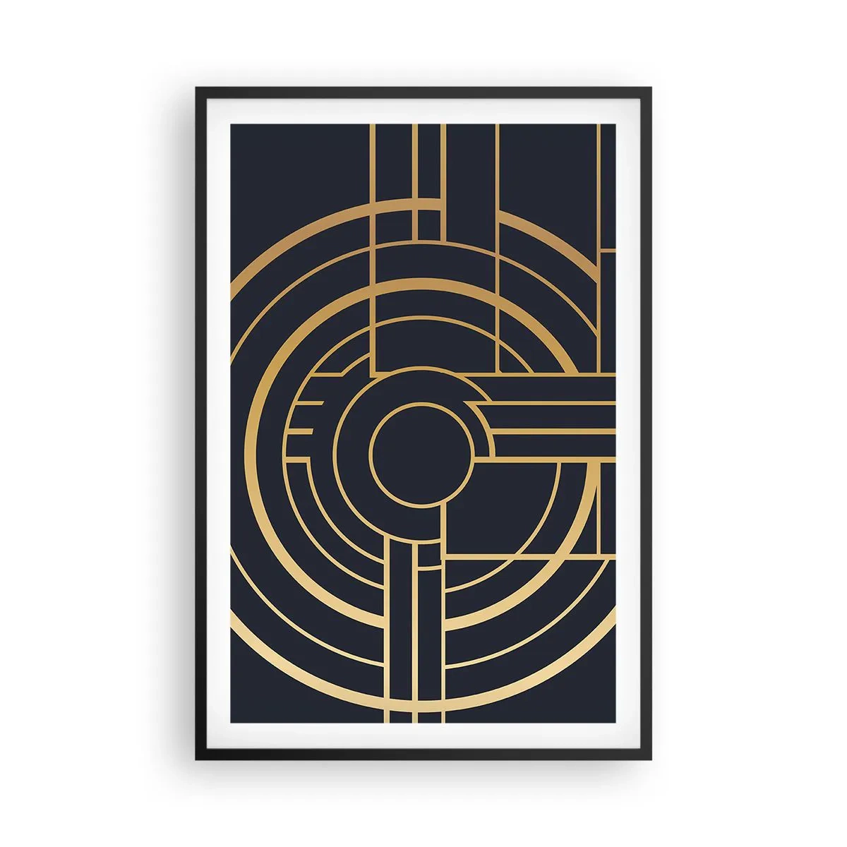 Affiche dans un cadre noir - Poster - Rotation des éléments - 61x91 cm