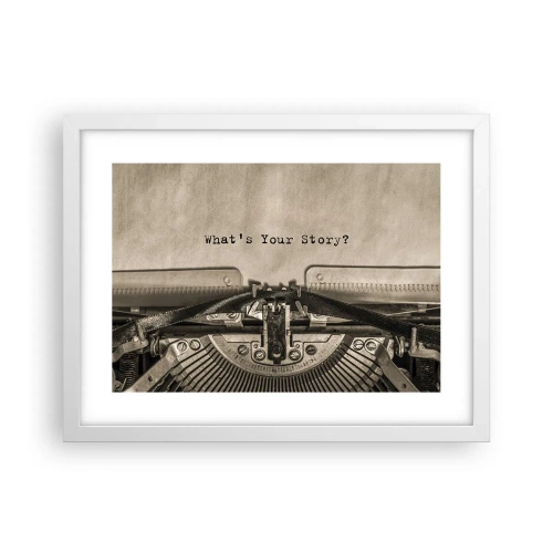 Affiche dans un cadre blanc - Poster - Réponds-moi - 40x30 cm