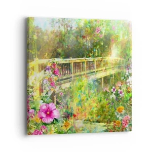 Impression sur toile - Image sur toile - Le soupire d'un pont de printemps - 40x40 cm