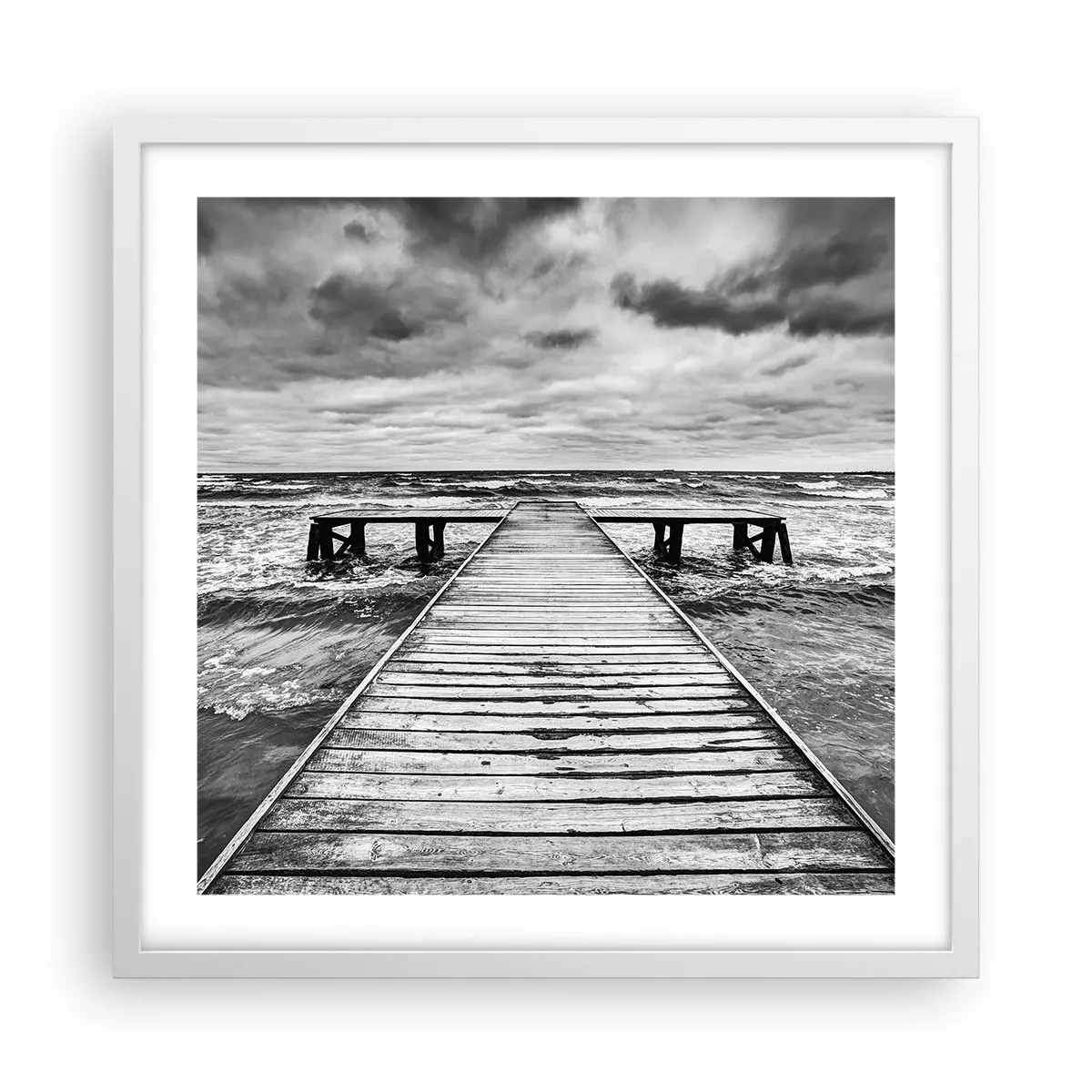 Affiche dans un cadre blanc - Poster - J'attends que le vent, ça le chassera... - 50x50 cm