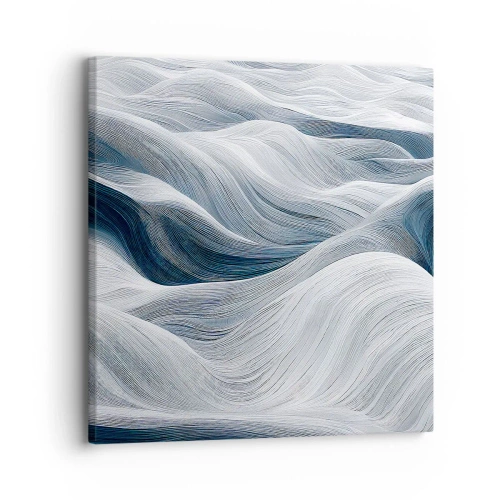 Impression sur toile - Image sur toile - Vagues blanches et bleues - 30x30 cm