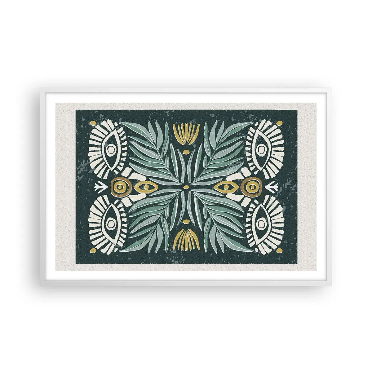 Affiche dans un cadre blanc - Poster - Comme une découpe folklorique - 91x61 cm