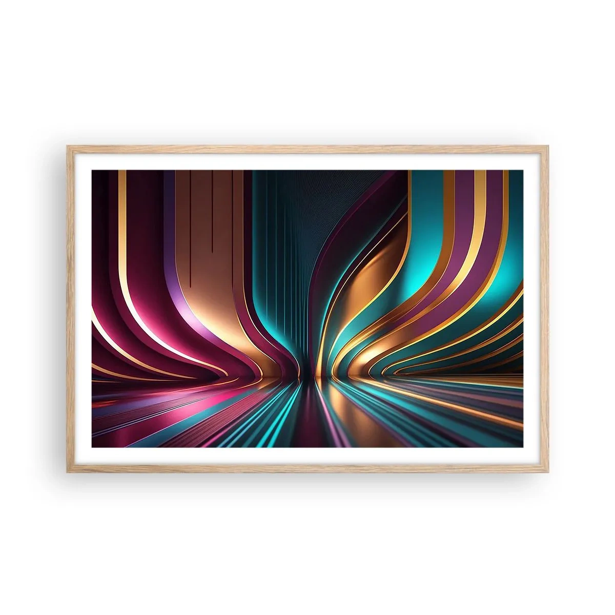 Affiche dans un chêne clair - Poster - Architektura światła - 91x61 cm