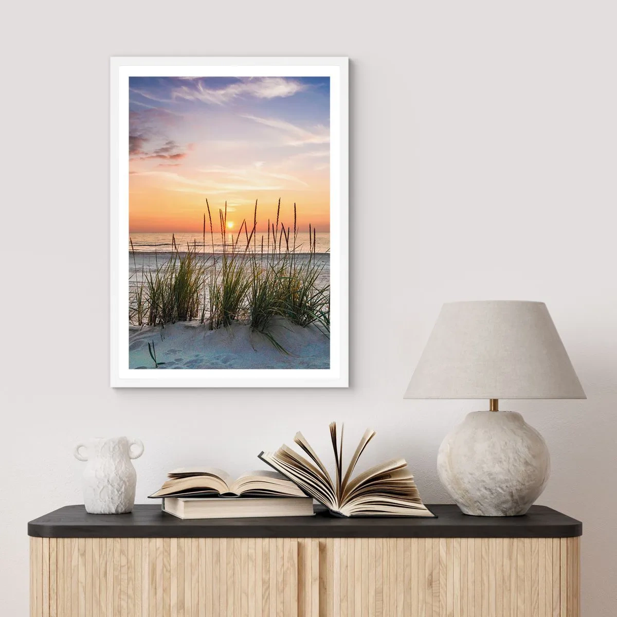 Affiche dans un cadre blanc - Poster - Regarde, pense, ressent - 40x50 cm