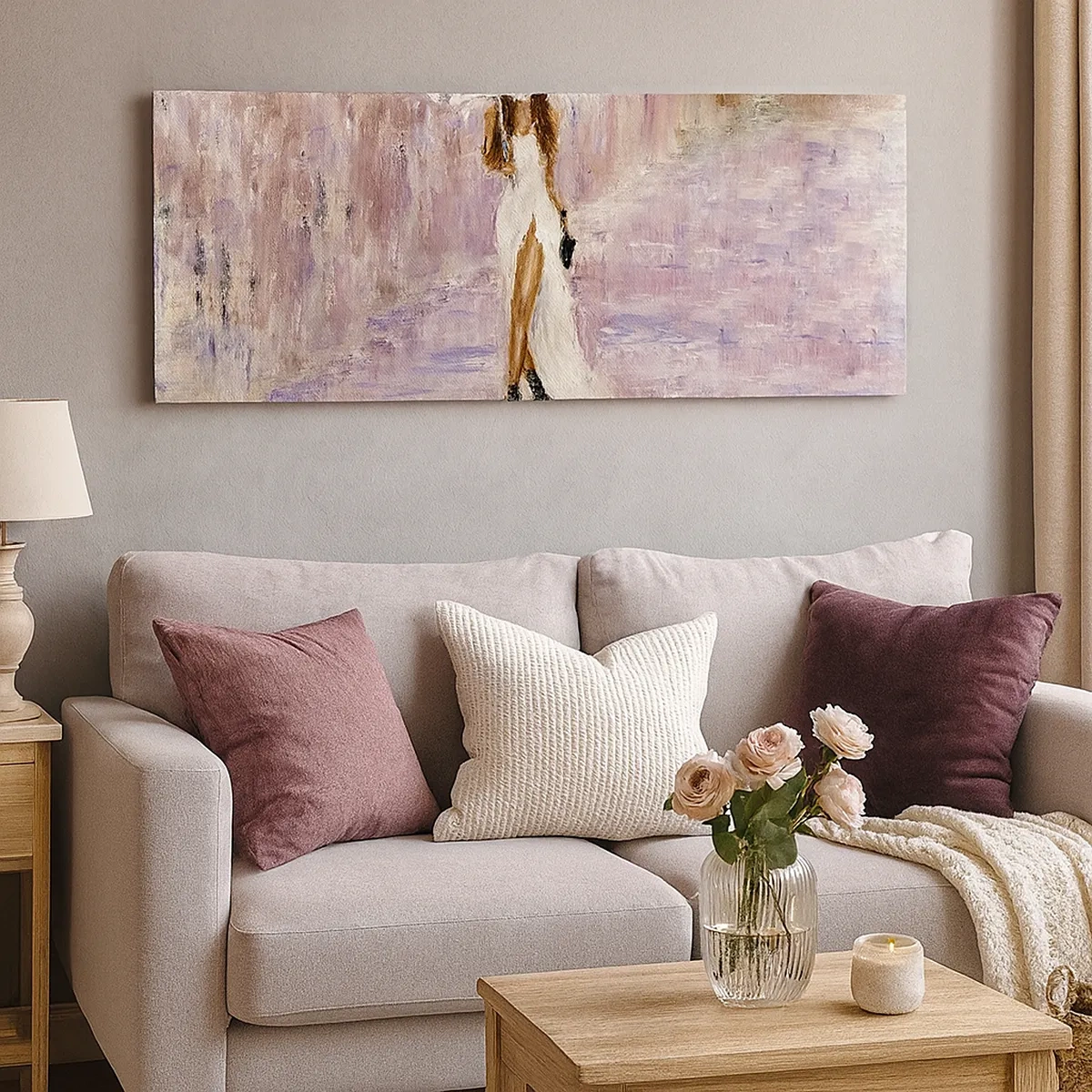 Impression sur toile - Image sur toile - Sous la pluie lilas - 30x30 cm