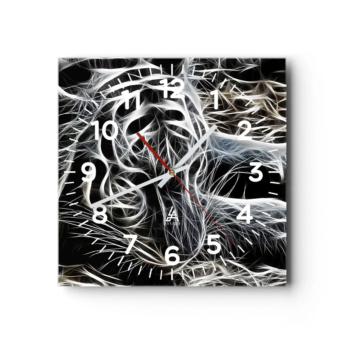 Horloge murale - Pendule murale - Une étude de la légèreté du chat - 40x40 cm