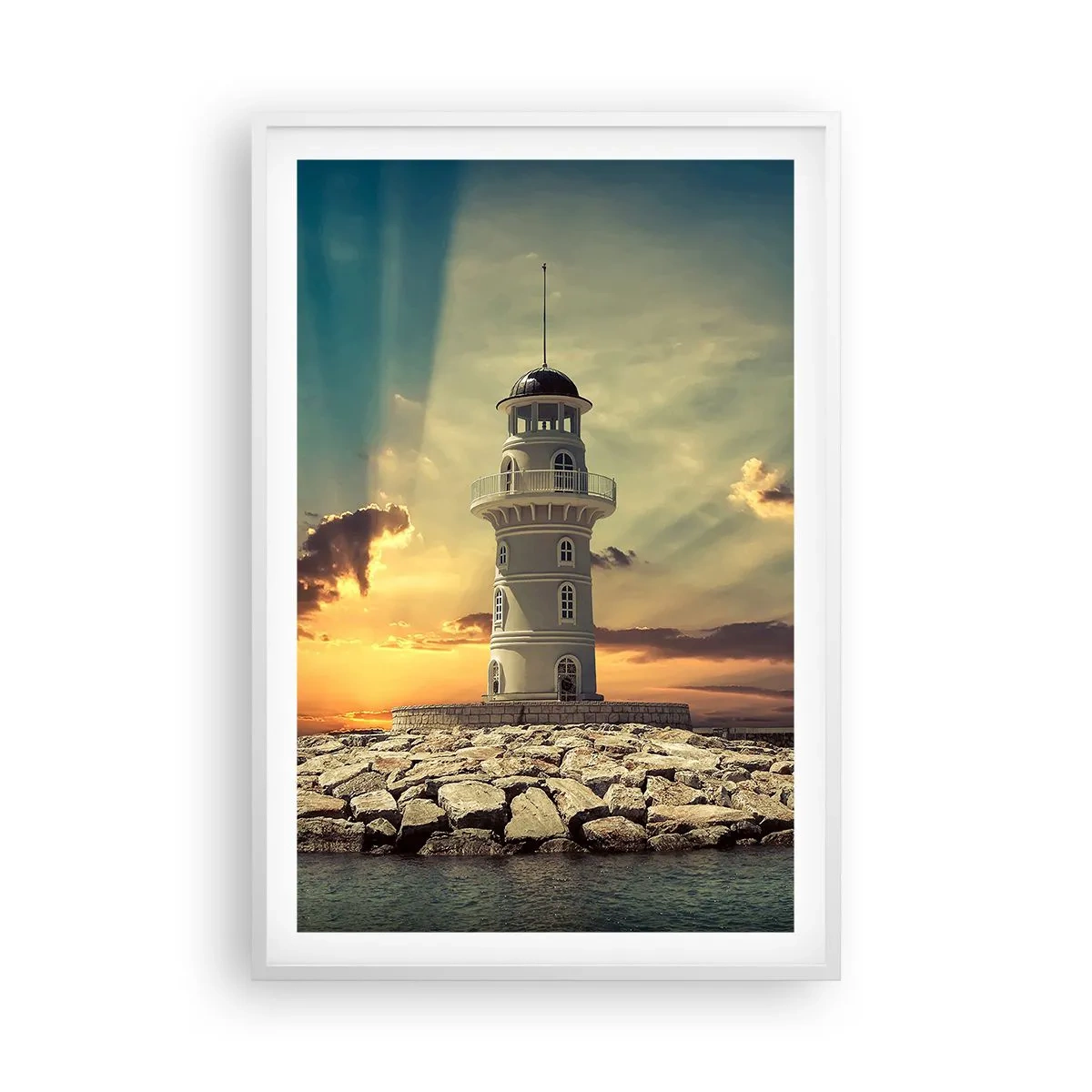 Affiche dans un cadre blanc - Poster - Lumière - Bonté - Beauté - 61x91 cm