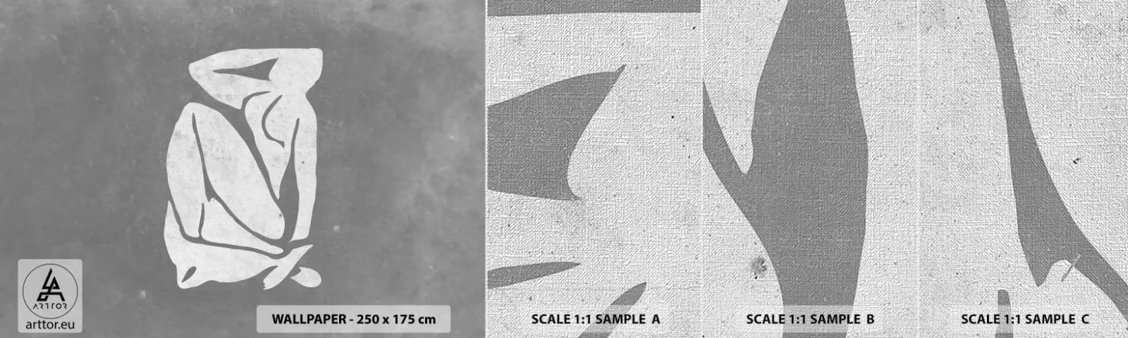 Échantillon de Papier Peint Premium Canvas - En pensée - Minimaliste, Acte, Délicat - 100x30 cm