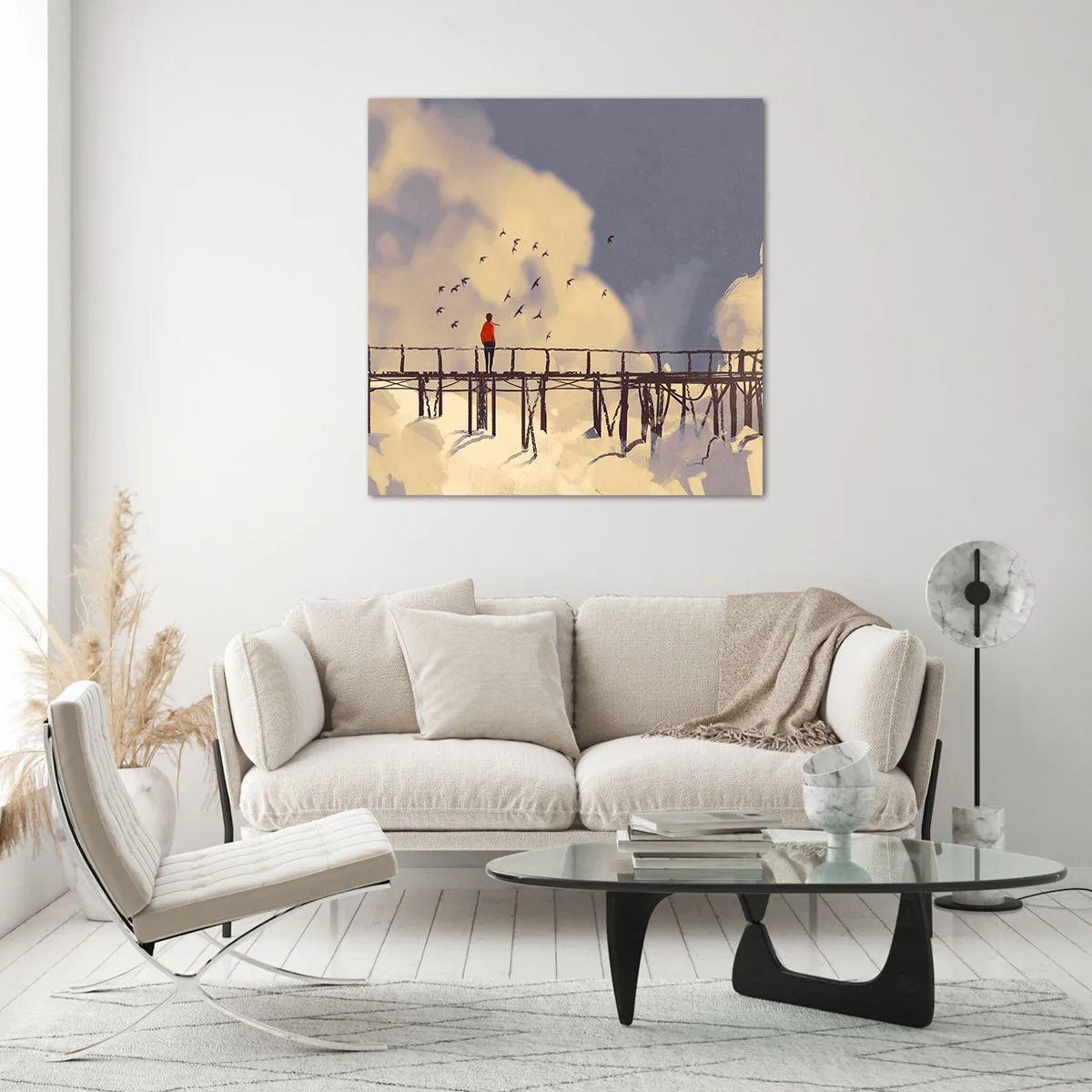 Impression sur verre - Image sur verre - Bleu nostalgie - 70x70 cm