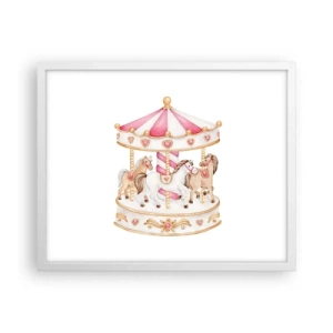 Affiche dans un cadre blanc - Poster - Le doux monde de l'enfance - 50x40 cm