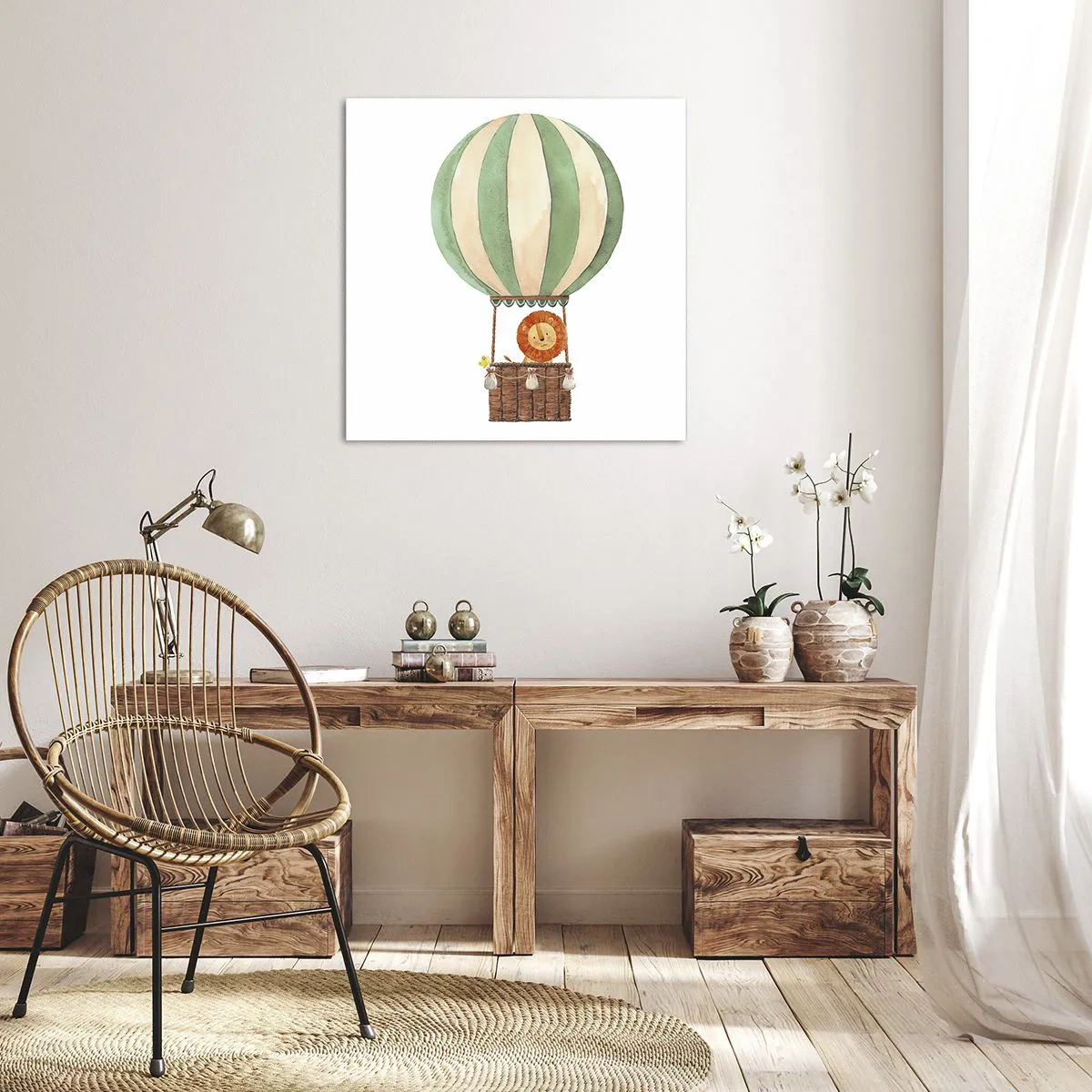 Impression sur toile - Image sur toile - Les voyages de Léon - 50x50 cm