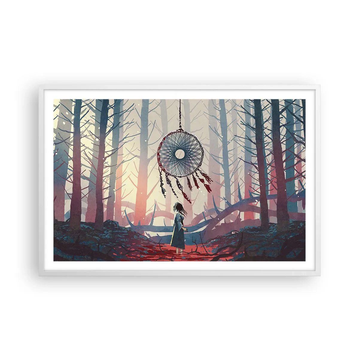 Affiche dans un cadre blanc - Poster - Rituel secret du bonheur - 91x61 cm