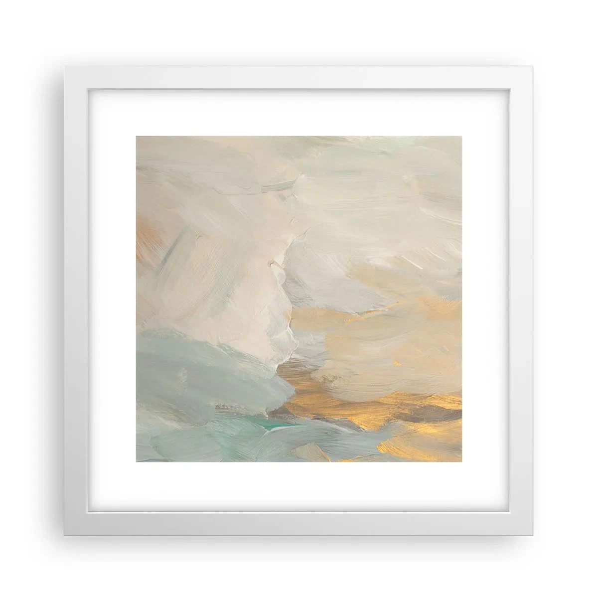 Affiche dans un cadre blanc - Poster - Abstraction – le pays de la douceur - 30x30 cm