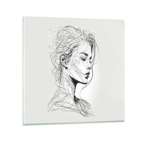 Impression sur verre - Image sur verre - Portrait en pensée - 60x60 cm