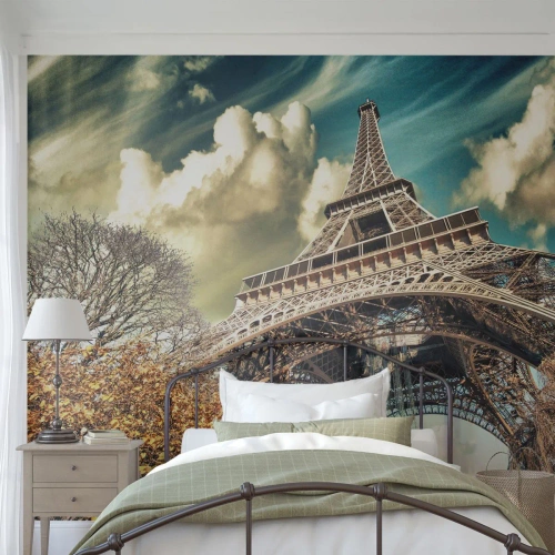 Papier Peint Photo Premium Sand - Et en automne à Paris... - Ville, Paris, tour Eiffel - 300x210 cm