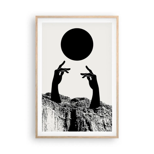 Affiche dans un chêne clair - Poster - Composition surréaliste : le soleil et le reste - 61x91 cm