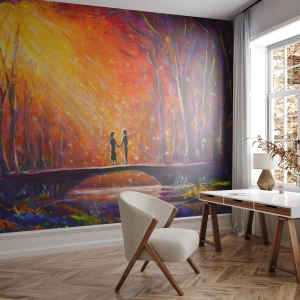Papier peint sur mesure Premium Canvas - Le ciel les aime aussi - Abstraction, Couple d'amoureux, Paysage