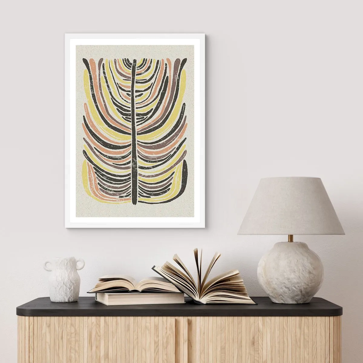 Affiche dans un cadre blanc - Poster - Abstraction pleine de vie - 70x100 cm