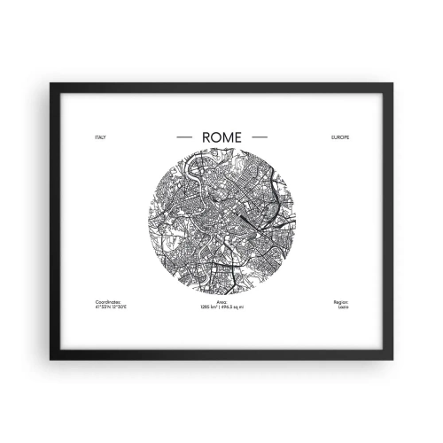 Affiche dans un cadre noir - Poster - Anatomie de Rome - 50x40 cm