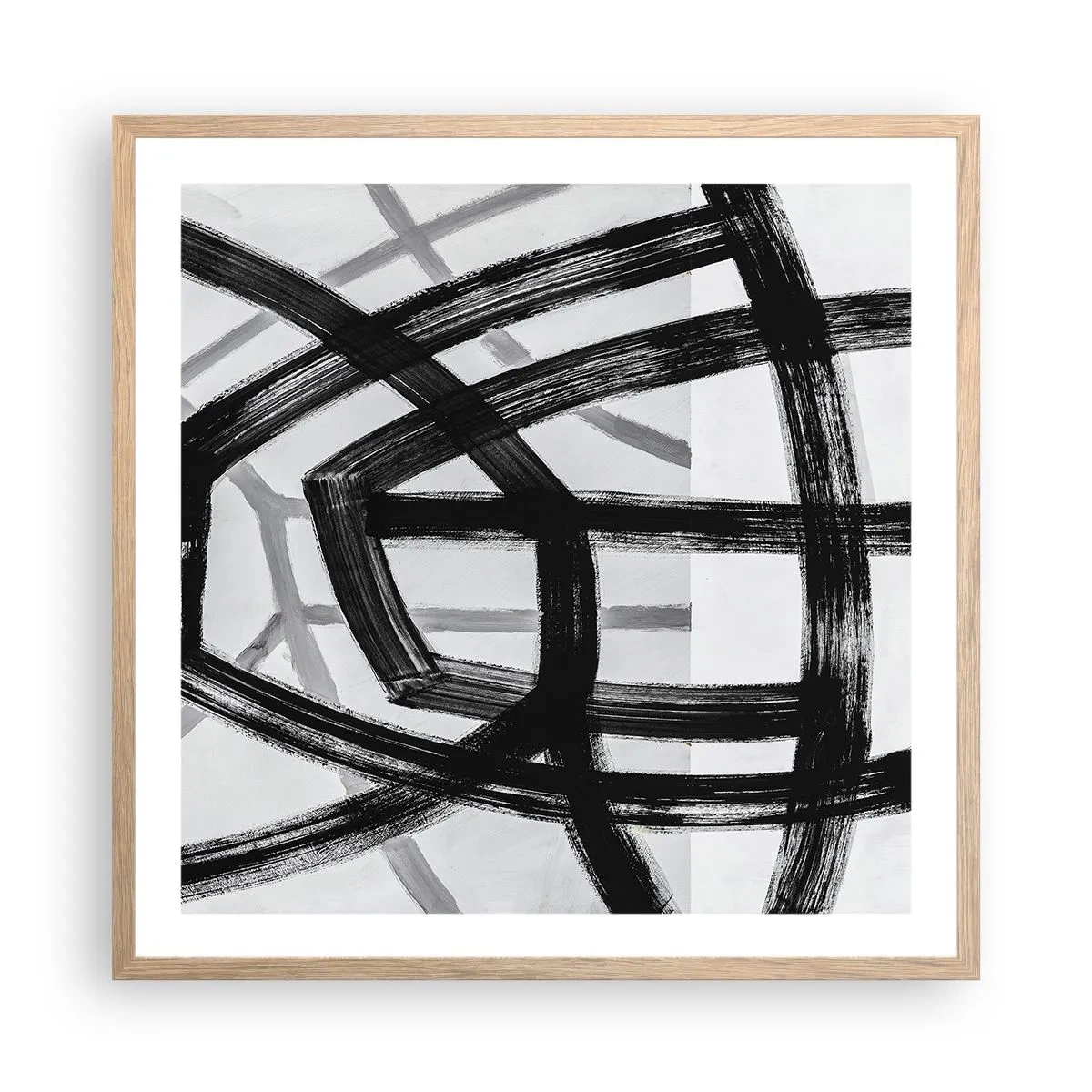 Affiche dans un chêne clair - Poster - Profondeur du bâtiment - 60x60 cm