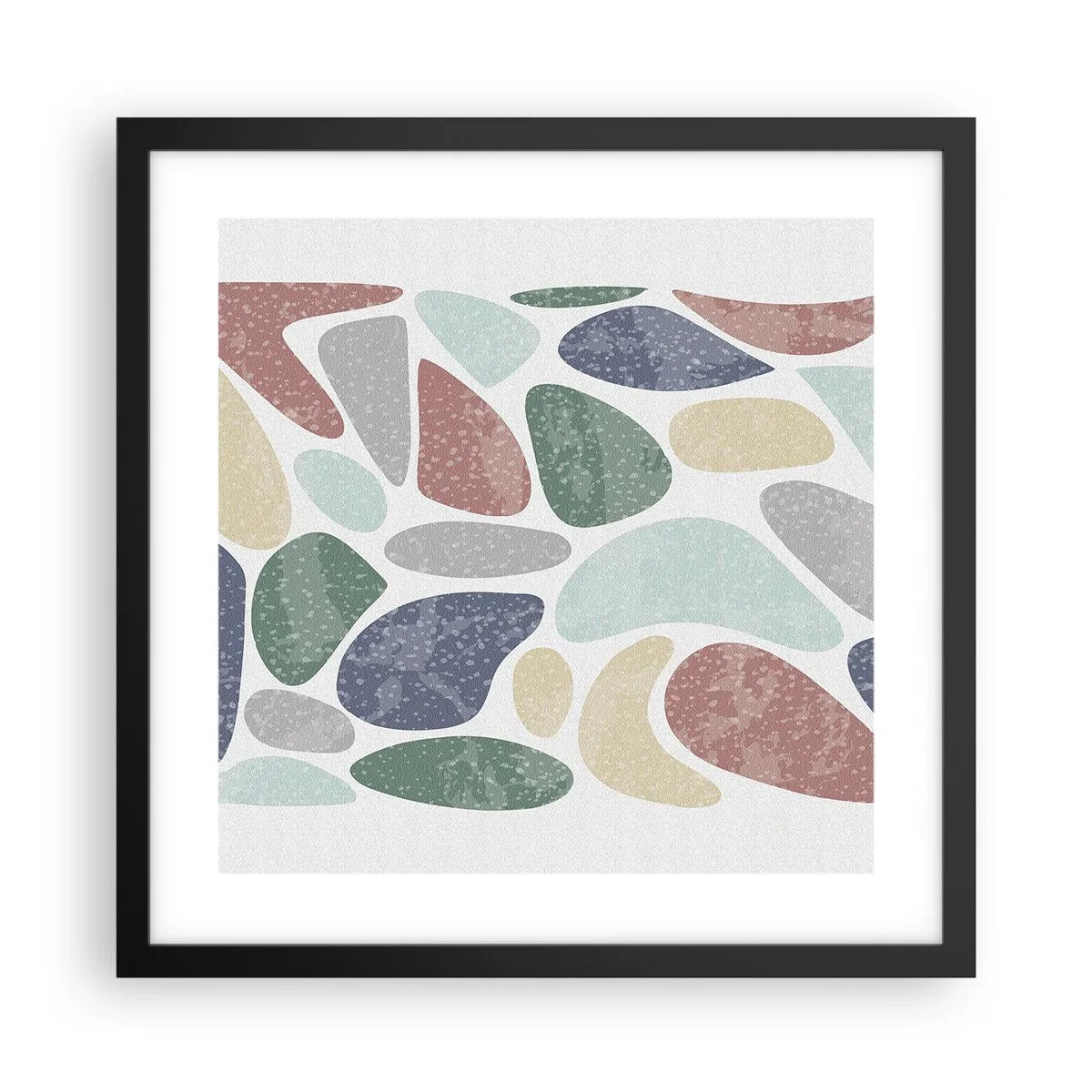 Affiche dans un cadre noir - Poster - Une mosaïque de couleurs poudrées - 40x40 cm