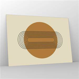 Impression sur verre - Image sur verre - Abstraction géométrique avec des cercles et des lignes - 100x70cm - Plan idéal - Décoration murale moderne pour le salon et la chambre ARTTOR