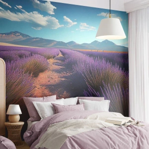 Papier Peint Photo Premium Canvas - Champs parfumés - Lavande, Horizon, Paysage - 150x105 cm