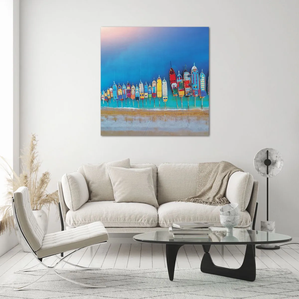 Impression sur verre - Image sur verre - Une vue à vol d'oiseau - 30x30 cm