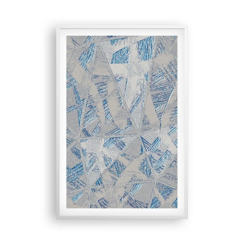 Affiche dans un cadre blanc - Poster - Dans un labyrinthe bleu-gris - 61x91 cm