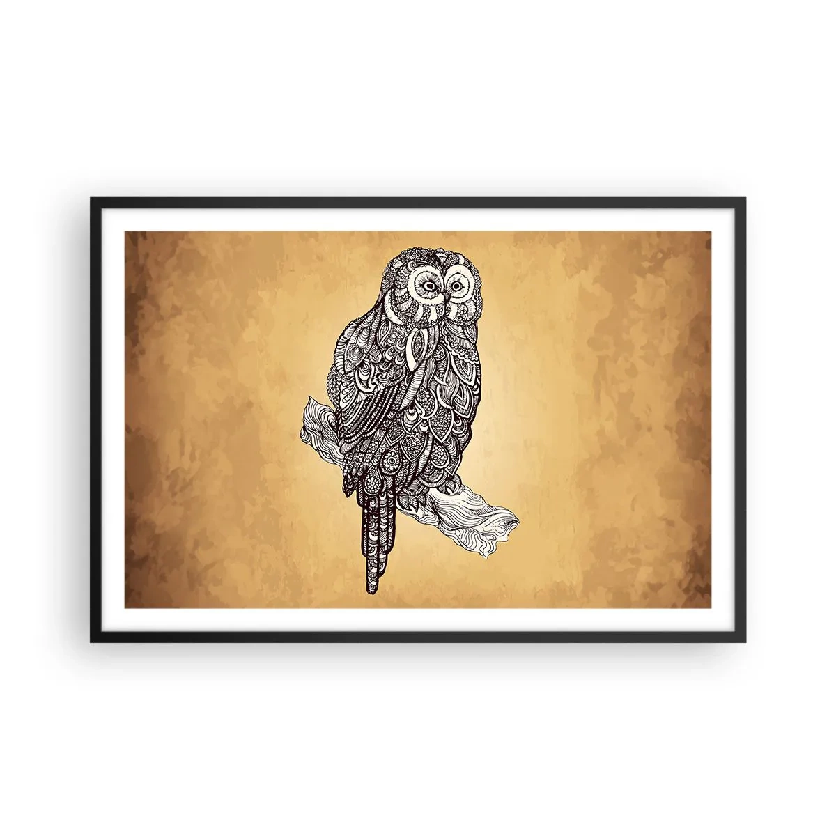 Affiche dans un cadre noir - Poster - Ornements complexes de sagesse - 91x61 cm