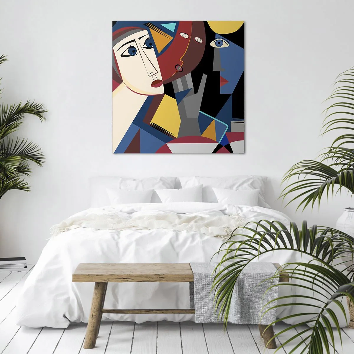 Impression sur toile - Image sur toile - Une conversation entre cubistes - 40x40 cm