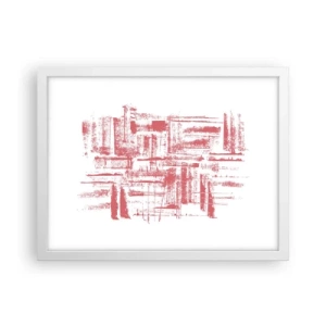 Affiche dans un cadre blanc - Poster - La ville rouge - 40x30 cm